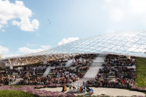 Посетителей парка "Зарядье" укроет от непогоды "стеклянная кора"