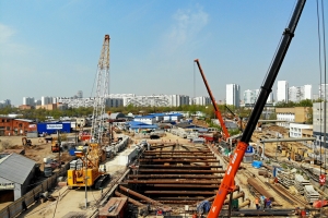 Готова почти половина котлована для станции БКЛ метро «Воронцовская»