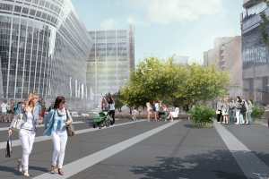 Благоустройство улиц и площадей у Киевского вокзала завершится осенью