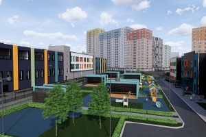 Школу в районе Солнцево украсят разноцветными панелями