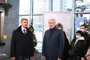 Открытие после реконструкции станции Матвеевская Киевского направления МЖД (будущего МЦД-4). С. Собянин, О. Белозёров