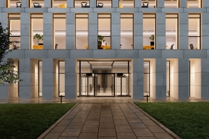 Фасады бизнес-центра возле ТПУ «Курская» украсит натуральный камень