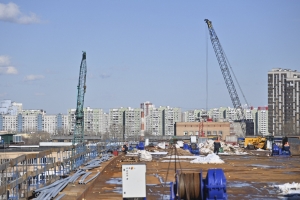 Готовы стойки двух опор моста через реку Битцу − Бочкарёв