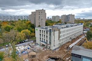 Осмотр строительства детско-взрослой поликлиники в районе Свиблово. С. Собянин