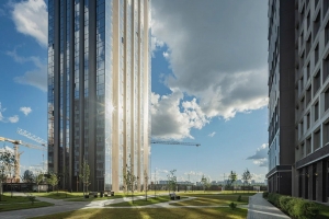 В четырех корпусах ЖК ÁLIA начали монтировать фасады-хамелеоны