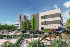 Яркие вставки украсят фасады учебного корпуса на 350 мест в районе Ховрино