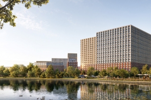 Монтаж светопрозрачных конструкций и вентилируемого фасада стартовал в корпусе ЖК «Михалковский»