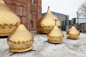 В строящемся храме Успения Пресвятой Богородицы идут отделочные работы