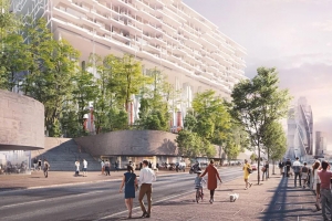 В жилом комплексе «Бадаевский» начали строить входные группы