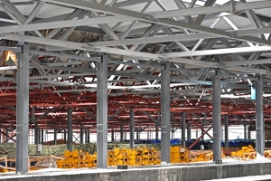 Конструкции отстойно-ремонтного корпуса электродепо «Южное» почти готовы