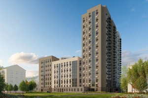 Фасады с эффектом меланжа украсят дом по реновации в Северном Измайлове