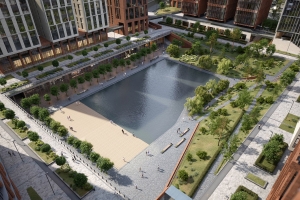 Общественная зона с прудом появится в Хамовниках в 2024 году