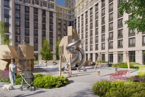 Первую очередь ЖК «Страна.Озёрная» благоустроят в водной тематике