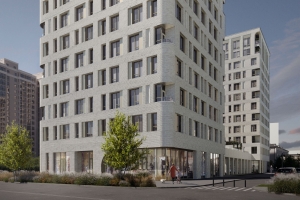 Началось устройство фасадов апарт-отеля ORO в районе Красносельский