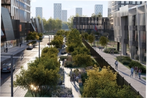 Площадь с фонтаном и бульвар появятся в жилом комплексе в районе Бутырский