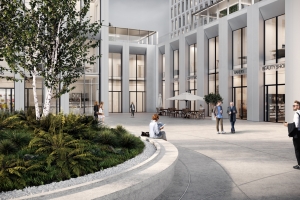 Бизнес-центр у метро «Савёловская» облицуют светлыми алюминиевыми панелями