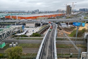 Эстакаду-съезд с МСД на Волгоградский проспект построили с применением метода надвижки