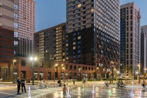 Сухой фонтан украсил общественное пространство в Матвеевском кластере