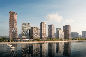 Архитектурная подсветка в виде мерцающей волны украсит ЖК в Южном порту