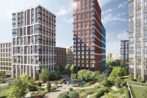 Неповторяющиеся фасады украсят 14 домов жилого комплекса на Пресне
