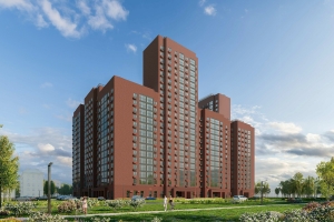 Ведется обустройство фасада жилого комплекса по реновации в Восточном Измайлове