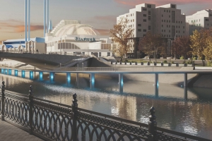 Собянин: пешеходный мост свяжет стрелку острова Балчуг и Репинский сквер