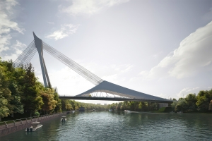 Мост через Москву-реку в районе Новозаводской улицы построен на треть