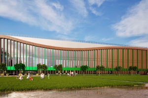 Фасады с яркими зелеными акцентами украсят спортивный центр в Зеленограде