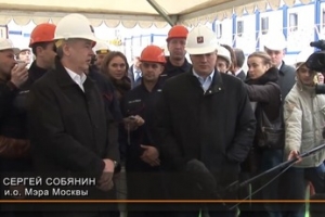 Доклад о ходе строительства метрополитена и станции метро "Ходынское поле". С. Собянин, М. Хуснуллин