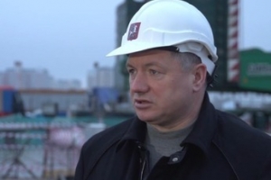 Осмотр хода строительства Кожуховской линии московского метрополитена. М. Хуснуллин