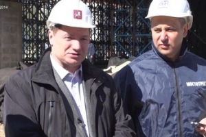 Осмотр хода строительства участка автодороги Москва-Санкт-Петербург (Северная рокада) от Бусиновской развязки до Фестивальной улицы.