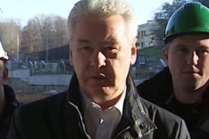 Посещение строящейся станции "Ломоносовский проспект" Калининско-Солнцевской линии метрополитена. С. Собянин, М. Хуснуллин