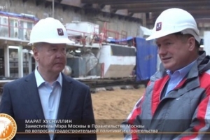 Осмотр хода строительства станции «Косино-Ухтомская» Кожуховской линии метро. С. Собянин, М. Хуснуллин