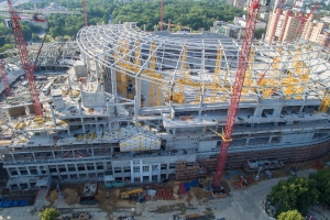 Монтаж каркаса и инженерных систем стадиона «Динамо»