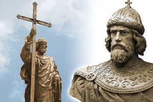 Завершается установка памятника князю Владимиру в Москве