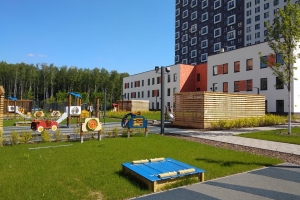Бело-оранжевый детский сад построят в ЖК «Саларьево-Парк»