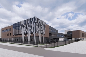 Фасады школы в Щербинке украсят элементы в виде деревьев