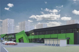 Торговый комплекс с фитнес-центром в Некрасовке облицуют сэндвич-панелями