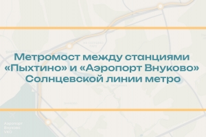 Проект метромоста между станциями метро «Пыхтино» и «Аэропорт Внуково» Солнцевской линии