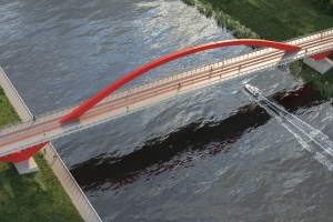 Пролет в виде арки украсит пешеходный мост в Мнёвниковской пойме