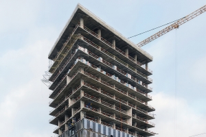 Закончены монолитные работы в бизнес-центре в Обручевском районе