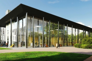 Завершается строительство общественного центра на набережной Марка Шагала