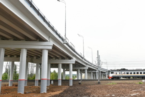 Собянин: путепровод через пути МЦД-2 на финишном участке трассы Солнцево – Бутово – Варшавское шоссе готов на треть