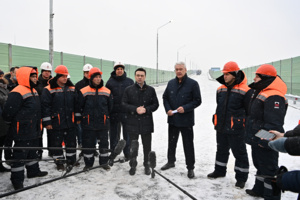 Открытие путепровода у станции Жаворонки МЖД. С. Собянин, А. Бочкарёв