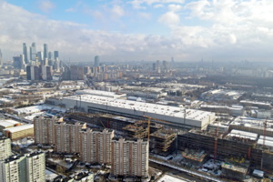 Строительство Национального космического центра. С. Собянин, Д. Рогозин, А. Бочкарёв