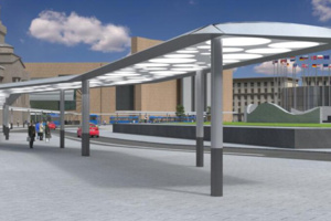 На площади у Киевского вокзала установят навесы от дождя и снега