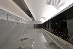 Завершается монтаж зеркальных панелей на станции БКЛ метро «Кленовый бульвар»