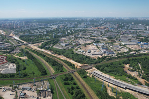 Собянин: один из участков МСД с путепроводом через реку Городню построен почти на 50%