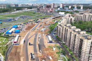 В Коммунарке почти готовы опоры путепровода над улицами Александры Монаховой и Бачуринская