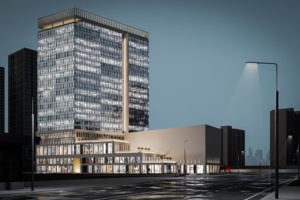 Архитектурная подсветка подчеркнет тектонику бизнес-центра в бывшей промзоне «Воронцово»